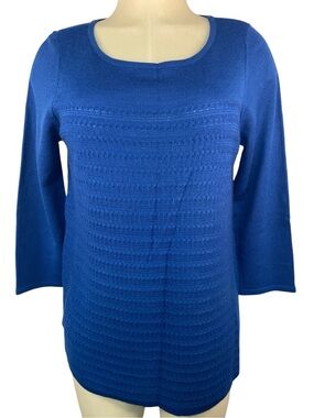 Lee Royal Blue Scoop Neck Knit Sweater Women’s Medium